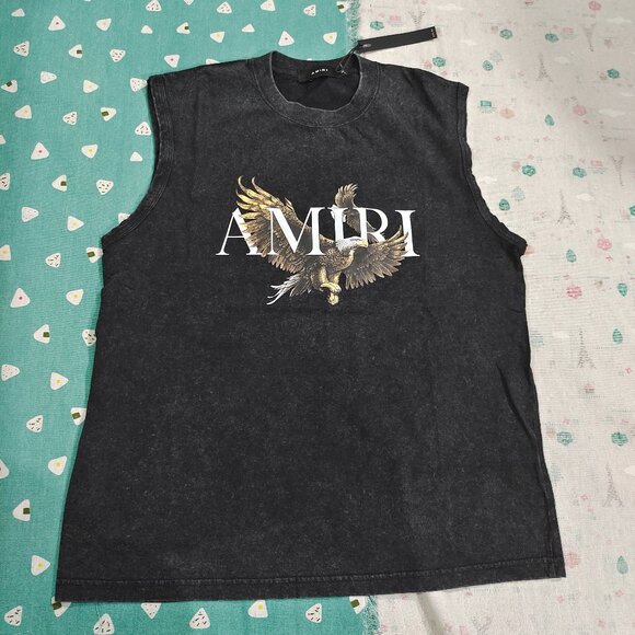 AMIRI Eagle Logo Black Sleeveless Tank Top - Picture 1 of 5